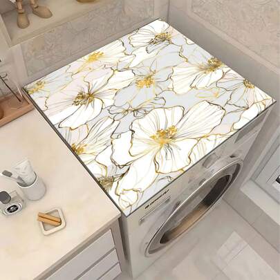 1pc Silica Gel Washing Machine And Dryer Top Pad, Washing Machine Dust Cover, Kitchen Accessory, Anti-Slip, Suitable For Laundry Room, Bathroom, Home Decor And Room Decor, Multiple Styles Available