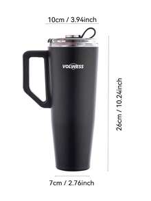 1个40盎司大容量保温杯，带手柄，真空密封旅行杯，不锈钢保温杯，适用于汽车、学校、办公室、户外、健身房、家庭，适合作为送给女性、青少年、节日、生日的礼物（带吸管） - 彩色 - 查看 2