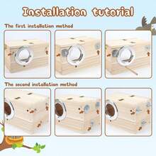 Parakeet Nesting Box Transparent Bird House For Cage Natural Wood Breeding Box For Parrot Parakeet Cockatiel Lovebirds Budgie Conure And Other Small Birds - Horizontal Breeding Box - View 4