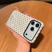 GIIPPA Glossy White Polka Phone On Black Background, Compatible With 17, 17, 16, 15, 14, 13, 12, 11, Pro, Plus, X, XS - 白色 - 查看 7