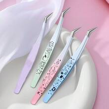 不锈钢睫毛镊子 高精度防静电睫毛镊子 卡通睫毛嫁接镊子 假睫毛专用 专业美容化妆工具 - 彩色 - 查看 6