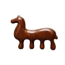 Massage Comb, Sandalwood Zodiac Horse Scalp Point Massage Brush, New Coarse Tooth Anti-Static Help Blood Circulation Guasha Point Comb Therapy - Multicolor - View 11