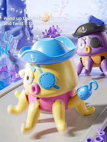1pc 4 Color Options Fun Octopus-Shaped Clockwork Toy – Precise Gears For Smooth Movement - Multicolor - View 9