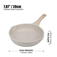 1 pieza Sartén antiadherente de fondo plano, apta para todo tipo de cocinas, disponible en negro/blanco, utensilios de cocina esenciales, sartén de fondo plano de aluminio fácil de limpiar - Ver 5