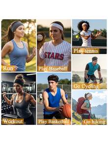 1/5件装弹力健身瑜伽头带，发带，头巾，吸汗巾，女士度假配饰，优雅围巾，方形头巾，柔软头巾 - 彩色 - 查看 5