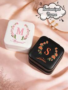 Personalized Birthday Flowers And Leather Jewelry Box With Engraved Letters, Perfect Birthday And Mother's Day Gift - Multicolor - View 2