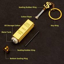 2-Piece Set Of Windproof Permanent Lighters, Creative Golden Stick Matches, Multifunctional Metal Kerosene Lighters, Mini Portable Igniters, Suitable For Outdoor Camping Fire Making And Burning Sticks, Ideal As A Gift For Boyfriend (Oil-Free), No Batteries Required - 2 vàng - Xem 2
