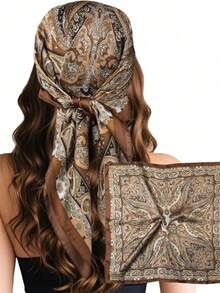 Bali Style Square Scarf - Classic Headscarf, Suitable For Outdoor And Travel. Bohemian Style Women's Square Scarf, Headband, Headscarf. - Multicolor - View 5