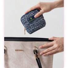 优雅编织化妆包 - 带拉链和隔层的珠宝收纳袋（绿色、蓝色、黄色、粉色） - 單件 - 查看 3