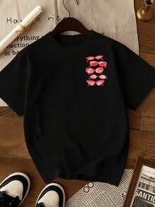 Camiseta Brasileira Floral Oversized Tshirt Gola Redonda Verão Moda Praia - Óculos - Preto - Visão 2