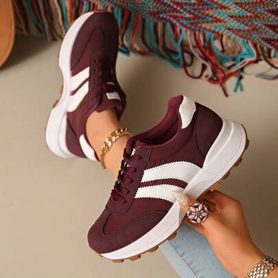 Giày thể thao nữ buộc dây thoải mái - Giày casual nhẹ, đa năng, đế cao su chống trượt, phù hợp cho mọi mùa.