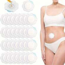 20/100/200pcs Unscented Self-Adhesive Navel Patch - Water-Soluble, Oil-Free, Disposable Castor Oil Care Pad - Multicolor - View 3