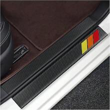 New-  4PCS Tri-Color Door Sill Tectors, Anti-Scratch Carbon Fiber Entry Step Guard Sticker,  Car Front/Rear Door Threshold Tection Stripe For Most Vehicl(Red) - Red - View 5