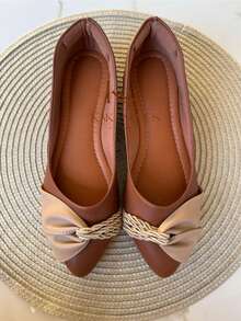 Sapatilha Mocassim confortável  Caramelo com Nude do 33 ao 40 Outono Inverno - Caramelo - Visão 4