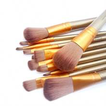12pcs Mini Makeup Brush Set With Metal Case, Portable Face, Eyeshadow, Eyeliner & Lip Brushes For Travel - 白色 - 查看 6