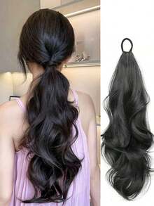 Ponytail Wig, Layered Curly Ponytail Wig With Tie, Natural Looking Slouchy Tail Women, Curly Hair, Scrunchies, Scrunchies Hair, Curly Hair Accessories, Travel, Hair Stuff, Stocking Stuffers Women, Stocking Fillers Women, Gifts, Stocking Fillers,, Stocking Stuffers Adults, Stocking Fillers Adult, Hair Stuff, Stocking Stuffer, Coming-Of-Age Hair Accessories, Ideas Women, Beauty Stocking Fillers, Hair Ties - 黑色的 - 查看 3