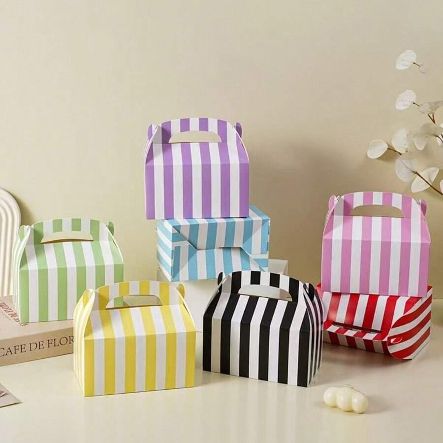 12个可折叠纸质礼品盒，适用于珠宝、糖果、甜点包装 - 多色 - 查看 1