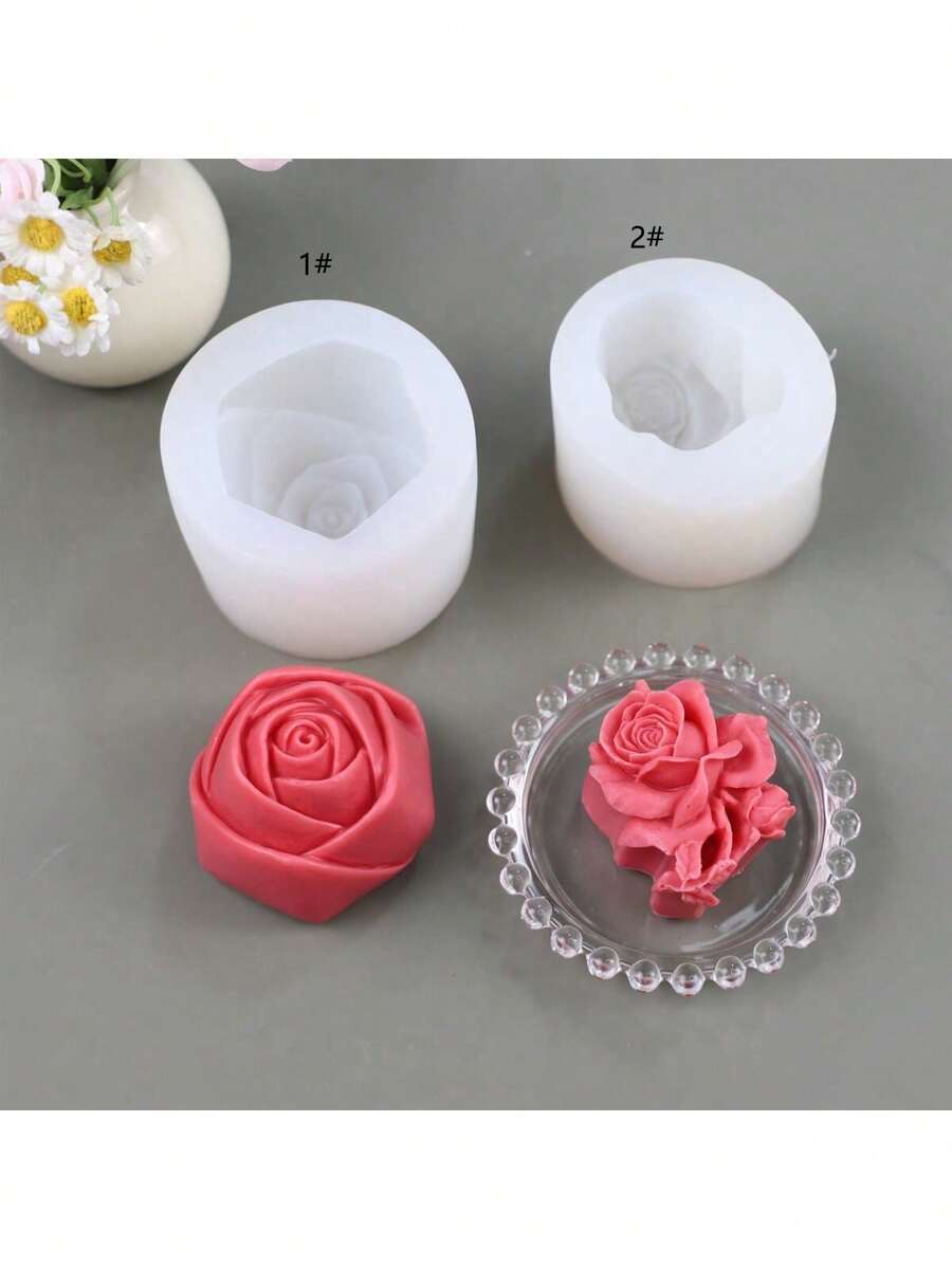 Rose Bud DIY Handmade Fragrance Plaster Multifunctional Silicone Mold - Flowers - View 1