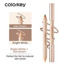 COLORKEY Pena Kontur & Highlighter Dua Ujung, Stik Kontur Hidung 2-in-1, Tekstur Matte Krim, Kilau Alami Tahan Lama Tanpa Rasa Berminyak, Pena Kontur Multifungsi, Menyamarkan Garis Halus, Makeup Merek Ternama - 01 - View 12