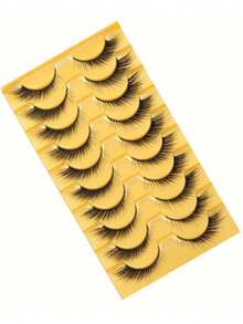 10对迷人芒果眼假睫毛，3D立体全长眼尾延长，三维浓密卷翘拉长眼型，瞬间提升眼妆效果，放大双眼。 - 查看 5