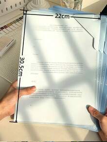5pcs A4 Size Non-Slip Gradient Color L-Shaped Wide Opening Student Folders, Can Store Test Papers, Documents And More - Baffle Type - View 2