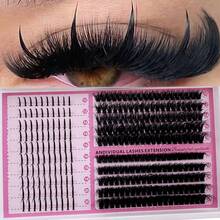 Extensiones de pestañas en racimos naturales con diseño de picos, estilo manga, 300pcs/270pcs/230pcs, 10-20mm, para extensiones de pestañas individuales de hadas y anime - DD - Ver 10