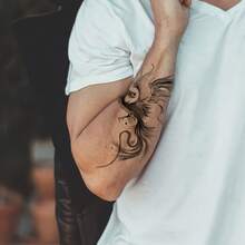 1pc Premium Waterproof Dragon Temporary Tattoo Sticker - Low Irritation, Long-Lasting 1-3 Days, Fashionable Adult Body Art - Halloween - View 3