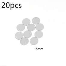20pcs/Pack Round Steel Color Stainless Steel DIY Metal Tags Necklace Bracelet Pendant Jewelry, 6-40mm Plated Hypoallergenic DIY Accessories - Steel - View 18