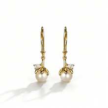 Boucles d'oreilles fleur et perle mode en argent S925, couleur or, convient pour un port quotidien - Doré - Voir 6