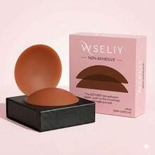 Wseliy Nipple Covers For Women- Seamless Grippy Not Sticky Self-Adhesive Silicone Nipple Covers -Skin Friendly Material Reusable, Inserts Double-Sided Adhesive Ultra Boost Padding, With Travel Case, Inserts For Bikini Swimsuit Sports Strapless Bra, One Size, Brown - 薄款 - 查看 1