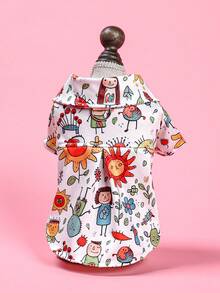 PETCIRCLE 1pc Pet Clothes Spring/Summer New Thin Dog Shirt - Floral Shirt - Fairy Tale Kingdom - Multicolor - View 6