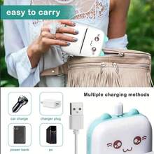 Portátil Multifuncional Bluetooth Mini Impresora Térmica Celeste - Celeste - Ver 7