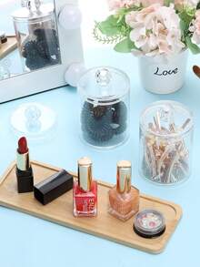 3 PiecesCotton Swab Box Set - Vanity Organizer Set, Includes Cotton Ball Box, Dental Floss Picks, Cotton Swab Dispenser Set, Tray, And Pill Dispenser With Lid. - View 4