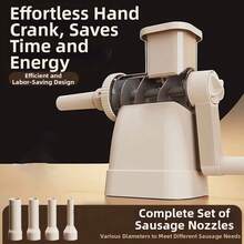 Manual Sausage Maker Household Hand Cranked Sausage Filling Machine With 4 Tubing Units Sausage Filling Tool - Multicolor - View 5