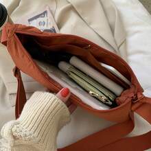 Women's Casual Dumpling Bag, Simple All-Match Crossbody Bag, Lightweight Shoulder Bag Daily, Work, Travel & Outdoor Use - 米色 - 查看 3