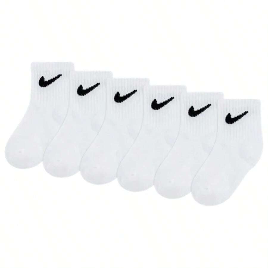 Nike Swoosh 6 Pack Ankle Socks Kid's Infant NN0641-001 - Putih - View 1