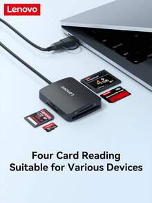 Lenovo 4-in-1 Multi-Kartenleser, unterstützt CF/MS/SD/TF-Speicherkarten, High-Speed USB 3.0-Schnittstelle, langanhaltend, treiberfrei Plug and Play, Multi-System kompatibel für einfaches Foto- und Dateimanagement. - Übersicht 5