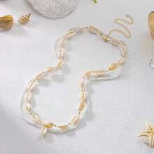 3pcs Fashionable Beach Style Women's Waist Chain With Shell, Starfish & Faux Pearl Pendant, Elegant Casual Body Chain - Yellow Gold - View 6