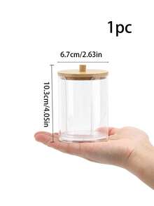 3M 3件套亚克力小储物罐和瓶子套装，棉签收纳盒，适用于存放棉签、化妆棉、牙线、浴室装饰配件 - 彩色 - 查看 15