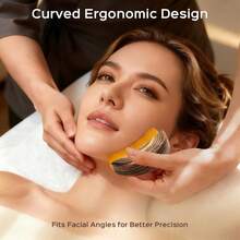 Premium Gua Sha Facial Tool , Reduces Puffiness & Enhances Blood Circulation Gentle Dry Lymphatic Drainage Massage Brush For Daily Skincare 1Pc Handmade Professional Beauty Care Accessory - Brown - View 9