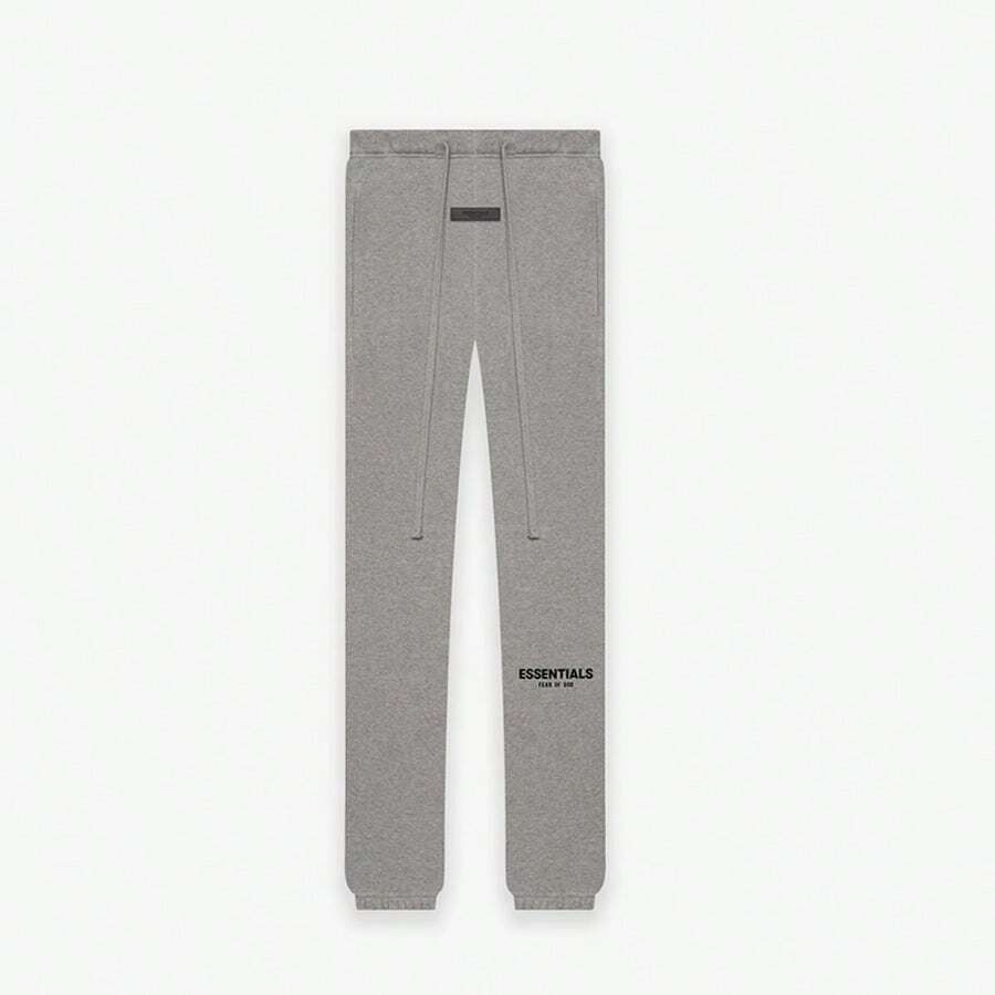 Essentials -Fear Of God SS22 Cuffed Sweatpants, Unisex High Waist Design, Loose Relaxed Silhouette, Premium Durable Cotton Blend, Elastic Waist With Drawstring, Vintage Washed Finish, Minimalist Streetwear, Comfortable Loungewear For Spring & Summer - DARK OATMEA - 查看 1