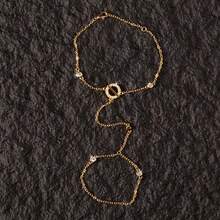 奢华水钻手链戒指组合，简约优雅女士指节手链 - 雙D圓皓石 - 查看 3