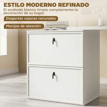 HOMCOM Escritorio y almacenamiento de cajones - Blanco - Ver 5