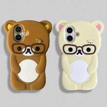 For 16 15 14 13 12 11 Pro Max Plus Xs XR 6 7 8 Plus Gentle Glasses Rilakkuma Bear Silicone Soft Cover Caseldeal Holiday Present 15 Case Exquisite  Case Custom Phone Case Holiday Limited Edition Fall 1 Hot Selling Item 16 Case 17 Pro Max Easter Clear Phone CaseNew Year Special Offer 16 Case - QSX-黃色 - 查看 4