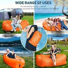 XFH Outdoor Air Lazy Inflatable Sofa Bag Portable Camping Sofa Air Sleeping Bag Lunch Break Mattress Music Festival Concert Recliner, Quick Inflatable Portable Sofa Bed - Supports A Weight Of 440.92 Pounds, Suitable For Beaches, Outdoor And Travel - Màu Hoa hồng đỏ - Xem 5
