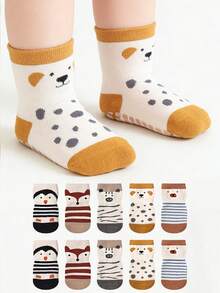 10 Pasang Kaos Kaki Lantai Bayi Katun, Kaos Kaki Lantai Anti Selip Bergambar Kartun untuk Balita - MultiWarna - View 6