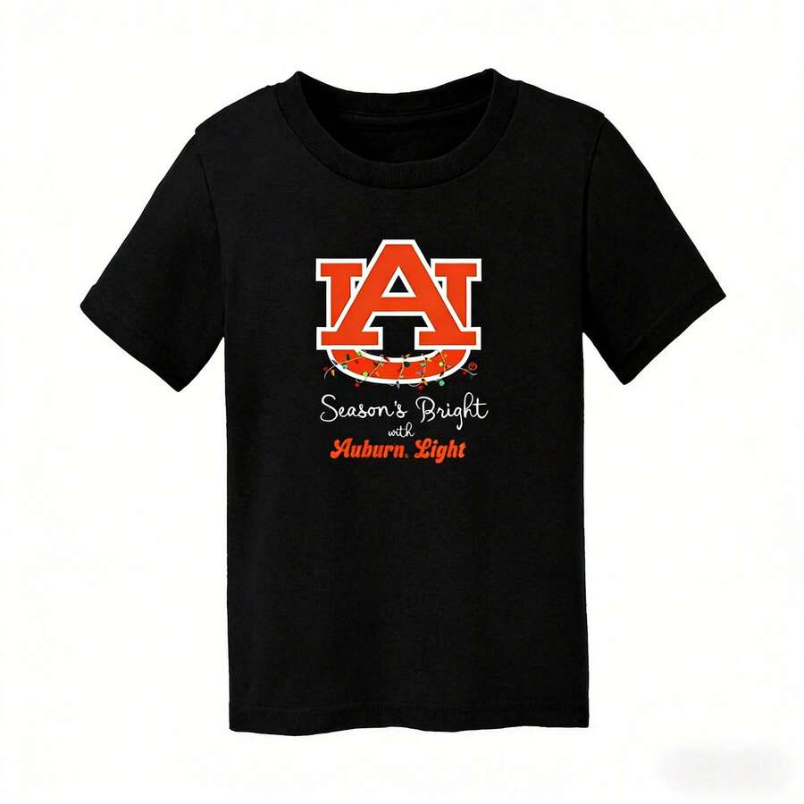 Auburn Tigers Christmas Shirt _ AU NCAALicensed 100% Cotton Kids T-Shirt _ Official Logo Tee - màu đen - Xem 1