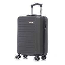 YONSLY Hard Shell Suitcase 20/24/28 Inches With 4 Wheels 360° Combination Lock Double Zippers Soft Rubber Handle Mesh Pocket Lightweight For Vacation - 深灰色 - 查看 1
