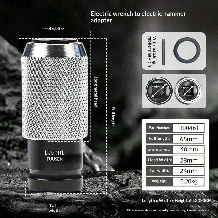 Bộ chuyển đổi cán vuông từ cờ lê điện sang búa điện, bộ chuyển đổi máy khoan tác động, bộ chuyển đổi cờ lê điện sang búa điện - A - Xem 1