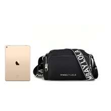Women's Shoulder Bag With A Shoulder Strap. Luxurious Camera Bag In Crossbody Style. Square Bag. - 黑色粉帶黑字(銀logo) - 查看 6